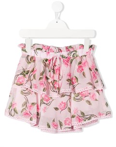 Ярусная мини юбка с цветочным принтом Alberta ferretti kids