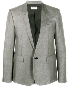 Однобортный пиджак с эффектом металлик Saint laurent