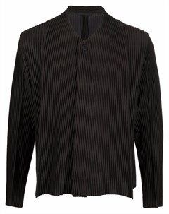 Плиссированный пиджак с V образным вырезом Homme plissé issey miyake