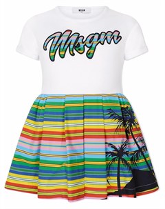 Платье в полоску с логотипом Msgm kids