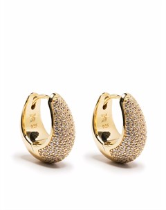 Серьги кольца из желтого золота с бриллиантами Tom wood