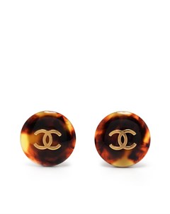 Серьги клипсы 1997 го года с логотипом CC Chanel pre-owned