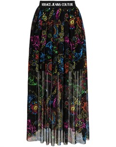 Плиссированная юбка с принтом Versace jeans couture