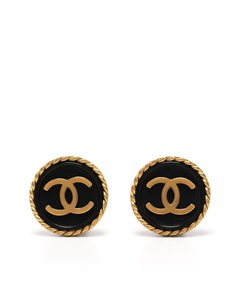 Серьги клипсы 1994 го года с логотипом CC Chanel pre-owned
