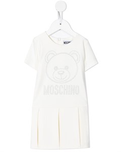 Платье футболка со складками и логотипом Moschino kids