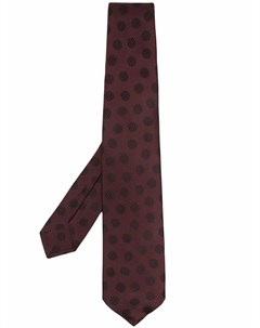 Шелковый галстук с вышивкой в горох Barba