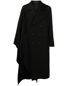 Двубортное пальто асимметричного кроя Yohji yamamoto