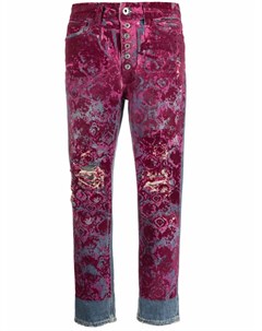 Укороченные джинсы с цветочным принтом Dondup