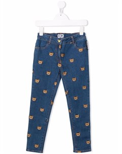Прямые джинсы с вышитым логотипом Moschino kids
