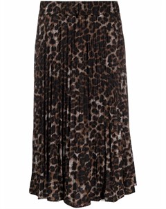 Плиссированная юбка с леопардовым принтом Dkny
