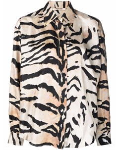 Шелковая рубашка с тигровым принтом Roberto cavalli