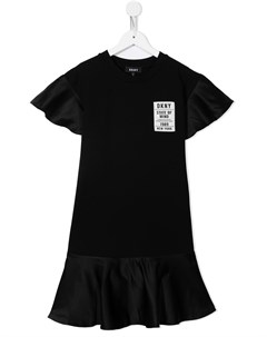 Платье футболка с нашивкой логотипом Dkny kids