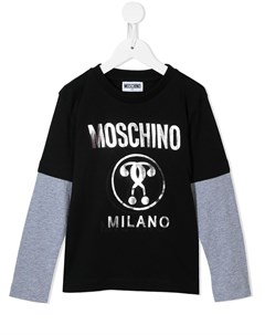 Многослойная футболка с длинными рукавами и логотипом Moschino kids