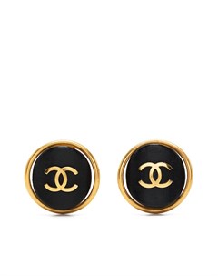 Серьги клипсы 1996 го года с логотипом CC Chanel pre-owned