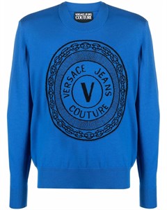 Джемпер вязки интарсия с логотипом V Emblem Versace jeans couture