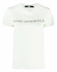 Футболка с кристаллами и логотипом Karl lagerfeld
