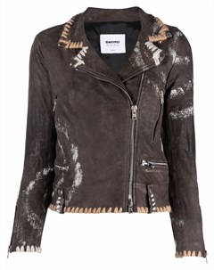 Байкерская куртка с эффектом разбрызганной краски S.w.o.r.d 6.6.44