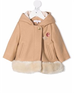Пальто с капюшоном и искусственным мехом Chloé kids