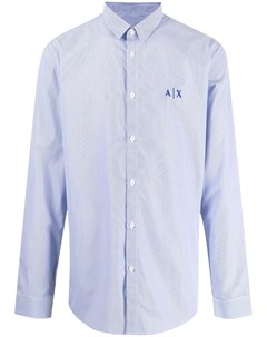 Рубашка в тонкую полоску с вышитым логотипом Armani exchange