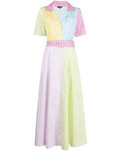 Полосатое платье рубашка в технике пэчворк Staud