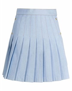 Плиссированная мини юбка с контрастной строчкой Balmain