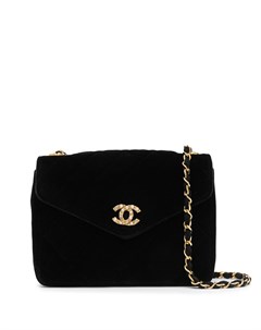 Стеганая сумка через плечо со стразами и логотипом CC Chanel pre-owned