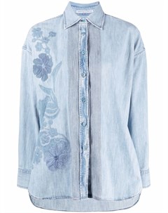 Джинсовая рубашка с цветочной вышивкой Ermanno scervino