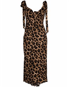 Платье трапеция асимметричного кроя с леопардовым принтом Parlor