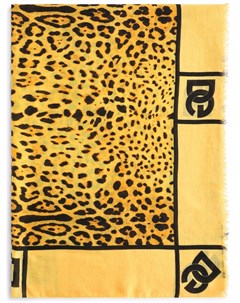 Шарф с леопардовым принтом и логотипом Dolce&gabbana