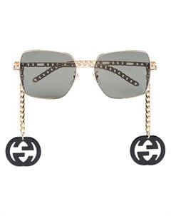 Солнцезащитные очки в массивной оправе с логотипом Interlocking G Gucci eyewear