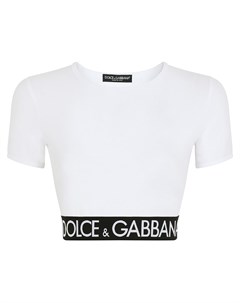 Укороченная футболка с логотипом Dolce&gabbana
