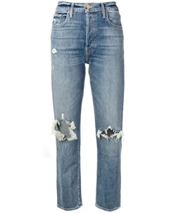 Укороченные джинсы с эффектом потертости Mother