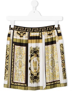 Плиссированная юбка с принтом Barocco Versace kids