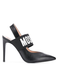 Туфли лодочки с ремешком на пятке и логотипом Moschino