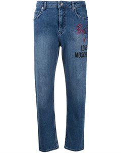 Прямые джинсы с логотипом Love moschino