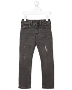 Прямые джинсы с эффектом потертости Emporio armani kids