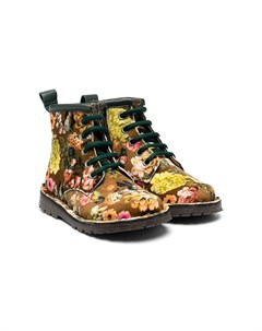 Бархатные ботинки с цветочным принтом Pèpè
