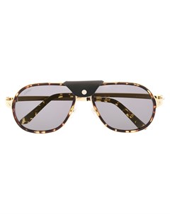 Солнцезащитные очки авиаторы черепаховой расцветки Cartier eyewear
