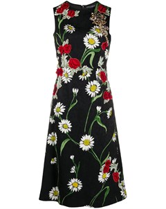 Расклешенное платье с цветочной вышивкой Dolce & gabbana pre-owned