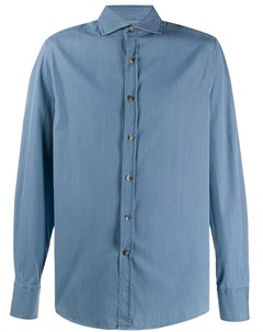 Джинсовая рубашка узкого кроя Brunello cucinelli