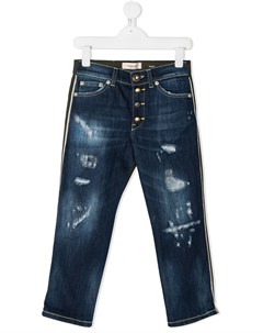 Двухцветные джинсы с эффектом потертости Dondup kids