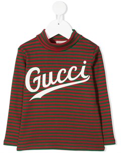 Полосатая футболка с логотипом Gucci kids