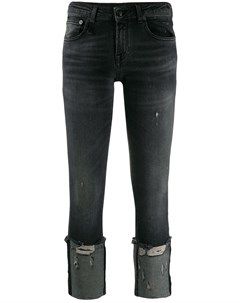 Укороченные джинсы скинни с эффектом потертости R13