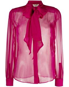 Прозрачная блузка с завязками на воротнике Saint laurent