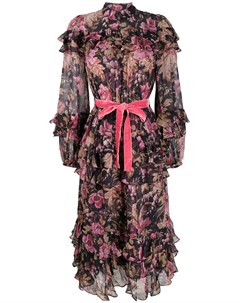 Ярусное платье Lucky Mulberry с цветочным принтом Zimmermann