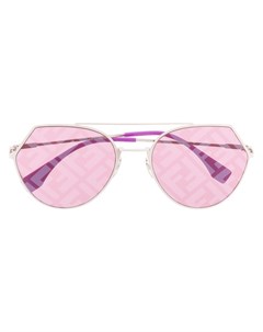 Солнцезащитные очки в массивной оправе с узором FF Fendi eyewear