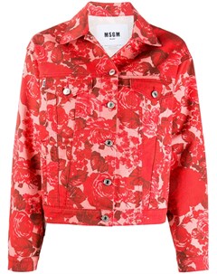 Джинсовая куртка с цветочным принтом Msgm