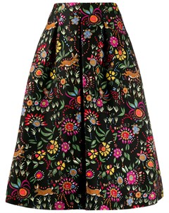 Расклешенная юбка миди с цветочным принтом La doublej