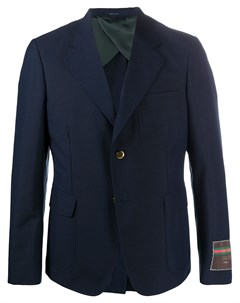 Однобортный пиджак с нашивкой логотипом Gucci
