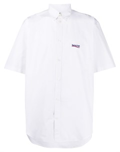 Рубашка с короткими рукавами и вышитым логотипом Balenciaga